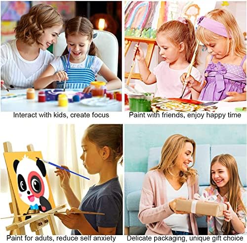 CEUHROG 4 Pakovanje brojevima za djecu u dobi 4-8, 8-12 Dječji početnici Eaks akrilni akvarilni akvarel brojevi boja Canvas Art za