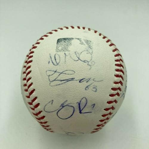 2012 Boston Red Sox Team potpisao bejzbol Manny Ramirez Dustin Pedroia PSA DNK - autogramirani bejzbol