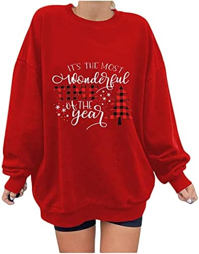 Safeydaddy 2022 Božićni ružni džemperi za žene, dukseve vrhunske jakne s dugim rukavima sa džepovima Hoodies