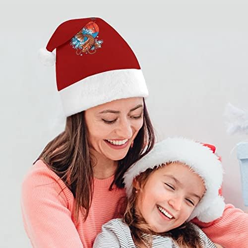 Vintage Koi riba pliš Božić šešir Naughty i lijepo Santa kape sa pliš obodom i Comfort Liner Božić ukras