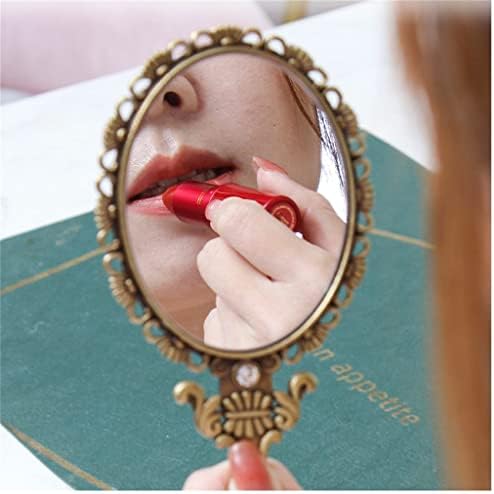 TJLSS ogledalo sa ručkom Bronza Metal Evropski sud Retro ručno ogledalo za šminkanje ručno malo ogledalo