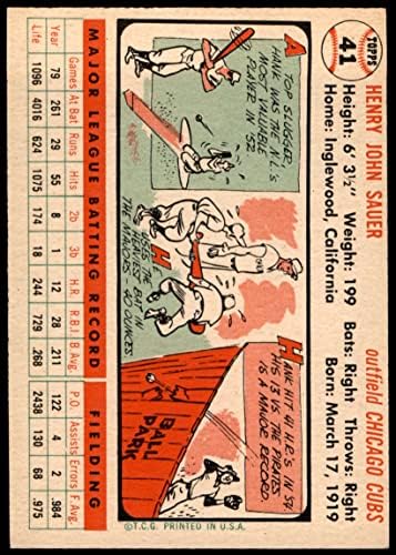 1956 TOPPS 41 Hank Sauer Chicago Cubs Ex / MT MUBI