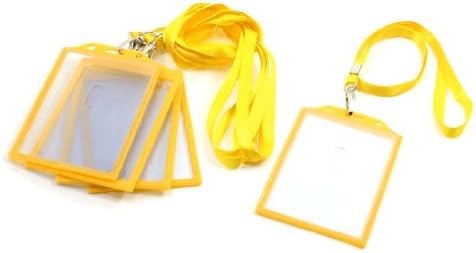 Uxcell plastična torbica za vertikalnu poslovnu radnu ličnu značku, 5 komada, žuta