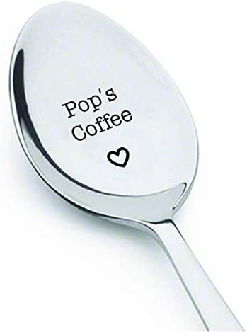 Popova kašika za kafu - personalizovani poklon za Pop - pokloni dede - kašika za Dan očeva – poklon za Dan očeva-ugravirana kašika.