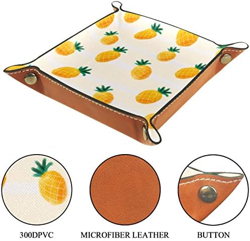 Lyetny Orange Ananas Kutija za odlaganje bombona Sundries Tray Desktop Organizator za pohranu Pogodno za putovanja, 16x16cm