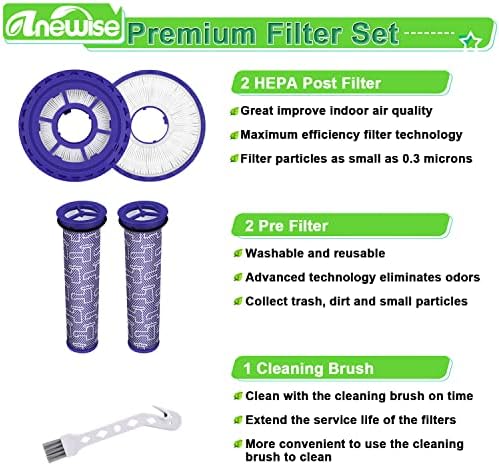 Anewise Filter zamjene za Dyson dc41, DC65, DC66, UP13, UP20 Multi Kat, lopta i životinja vakuum, 2 HEPA post filteri & 2 Pre filteri,