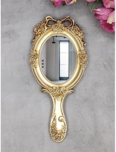 GANFANREN evropski stil ogledalo isprazno ogledalo ručno specijalno ručno prenosivo zidno ručka antikno zlato malo ogledalo