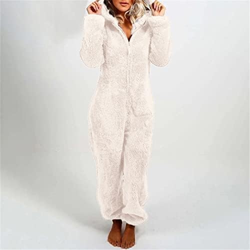 Ženski Kombinezon S Kapuljačom Dugih Rukava Kompleti Pidžame Ležerna Zimska Topla Rompe Ženska Odijela Za Hlače