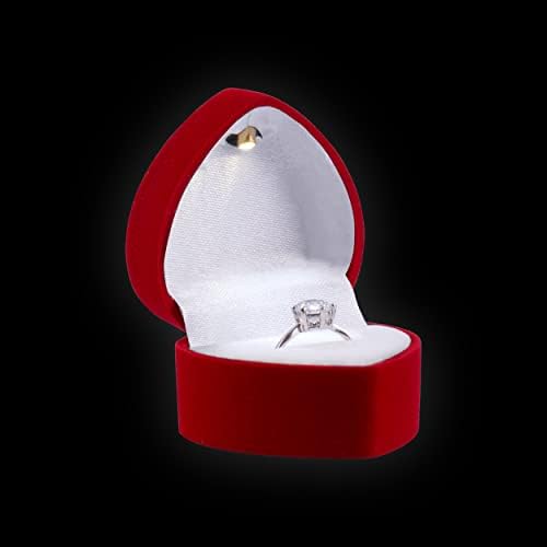 Noble Heart ring Box sa svjetlom-jedinstvena LED kutija za zaručnički prsten za prijedlog prstena ili posebne prilike