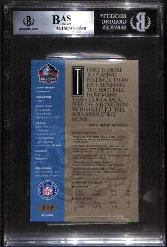 45 John Henry Johnson - 1998 Ron Mix Hof Platinum Autos Fudbalski kartoni BGS Auto - autogramirani fudbali