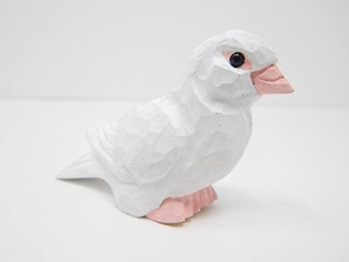 Selsela White Dove drvena figurica kipinska kipa za kipu ukras ukras minijaturna ptica Art Carve Mala životinja
