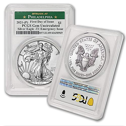 2021 1 oz Američki srebrni orao draguljcirani koinfolio $ 1 Gemunc PCGS