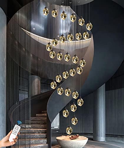 32-svjetla Veliki kristalni šesteri za stepenište 150-inčni kristalni privjesak svjetla Visoko ulaz Kristalni strop Chasteler potkrovlje Kristalni privjesak ChastelIer Living Crnc
