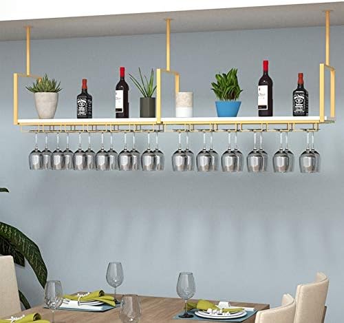 Aliaoforz stropna polica viseći stalak za staklo za vino,Željezni stropni stalak za vino u Retro stilu,za barove/restorane/kuhinje