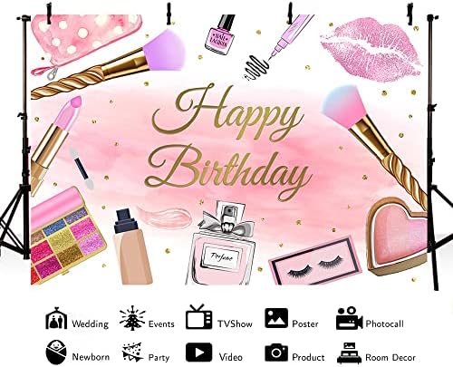 AIBIIN 10x7ft čine Spa rođendan pozadina djevojka rumenilo Pink kozmetička ljepota fotografija pozadina princeza Makeup Happy Birthday Party Dekoracije zalihe žene Glamour torta Smash Photo Studio rekvizite