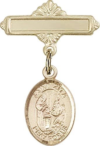 Jewels Obsession Baby Badge sa šarmom St. Zita i poliranom značkom / zlatnom punjenom bebinom značkom sa šarmom St. Zita i poliranom
